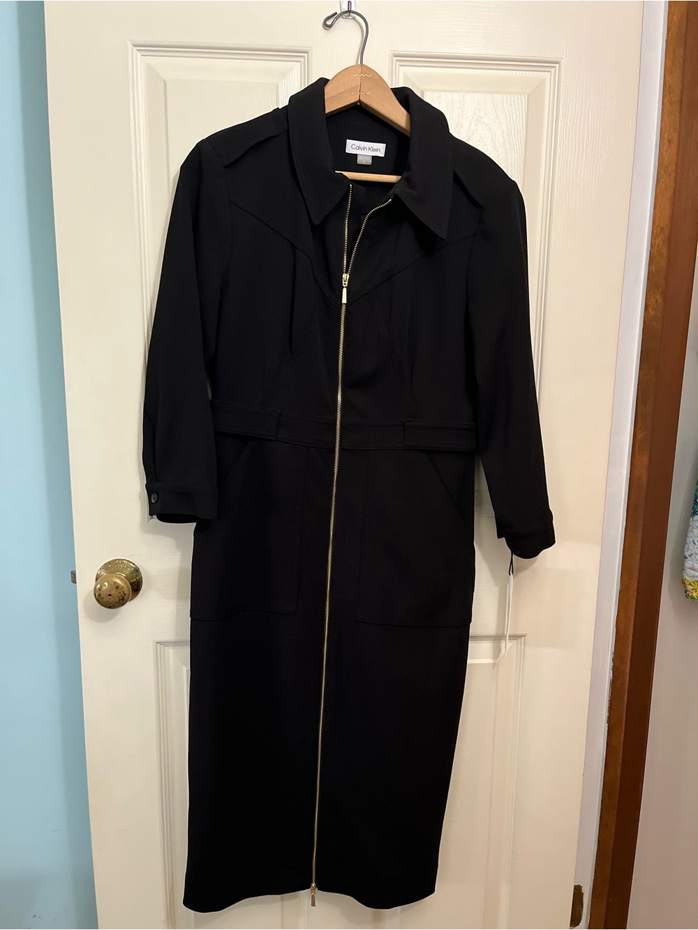 Calvin Klein NWT Black Midi Dress Full Length Zipper Size 8 Career